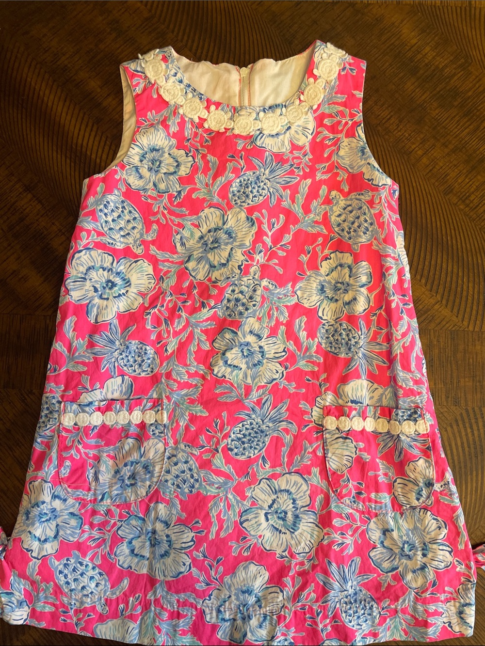 Lilly Pulitzer Pink Tropical Floral Pineapple Shift Dress